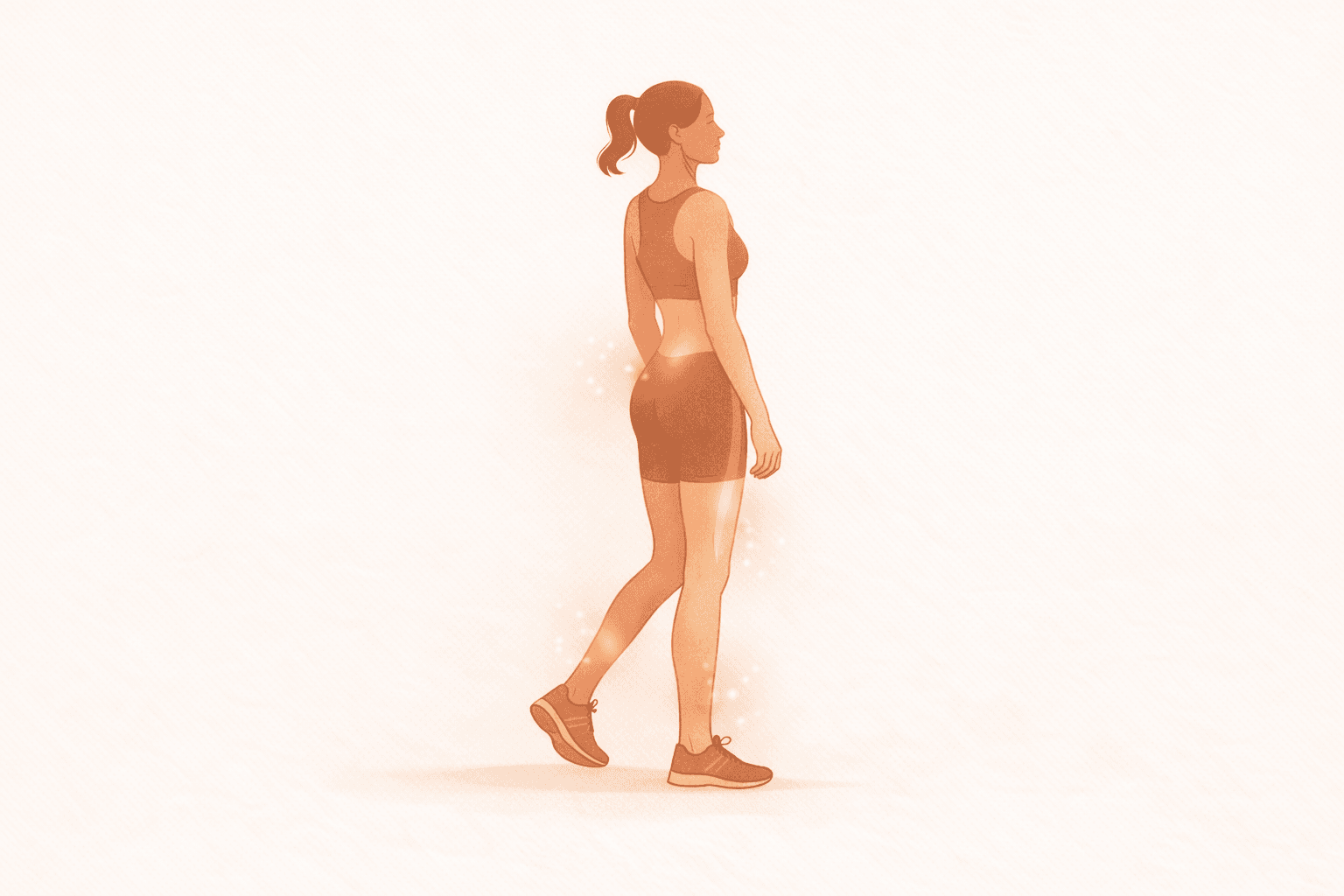 Illustration of a runner highlighting common problem areas like IT band, hips and calves