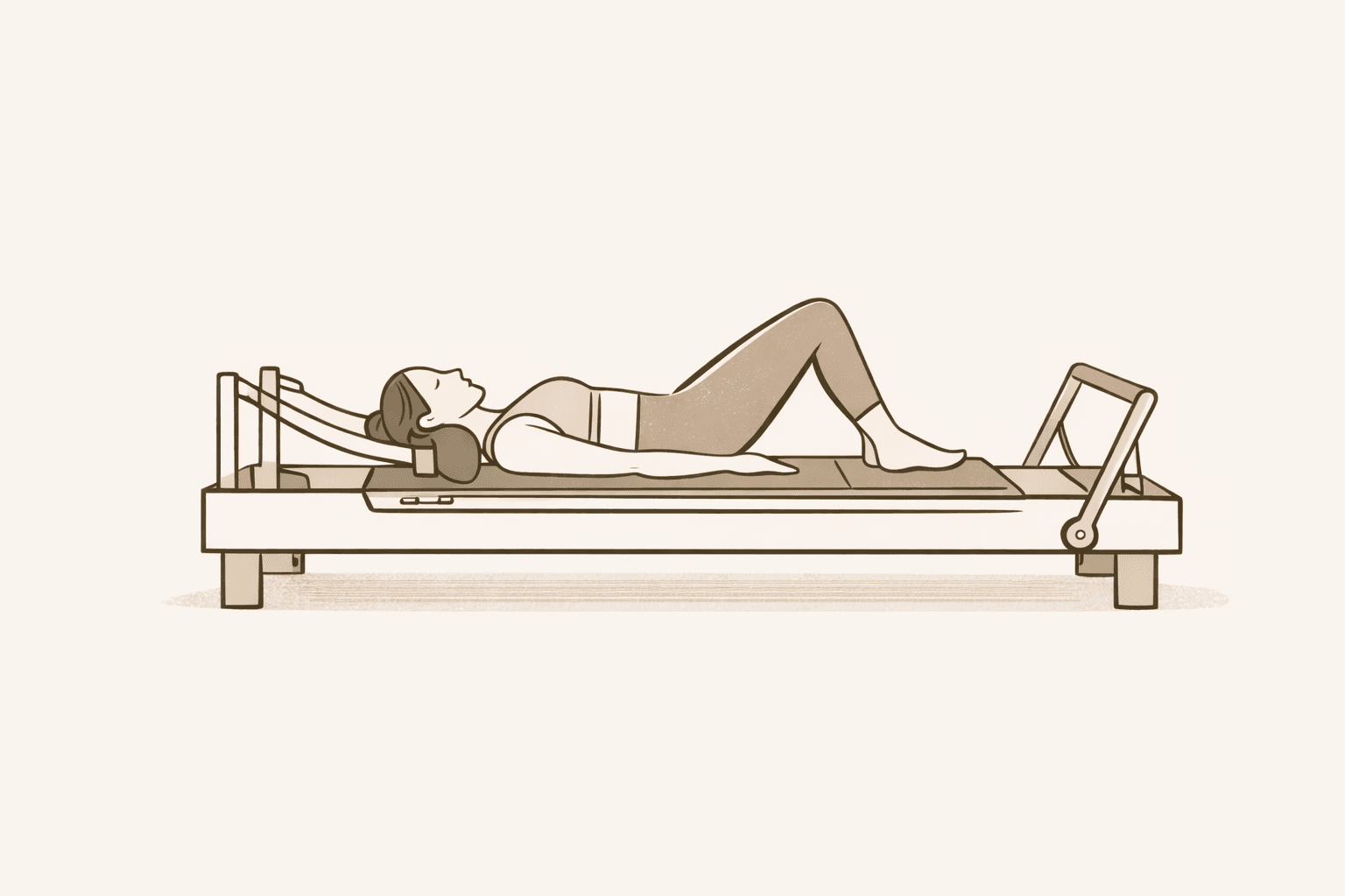 Reformer pilates equipment in use